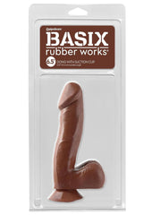 Basix Rubber Works 6.5in Dong with Suction Cup Waterproof - Caramel