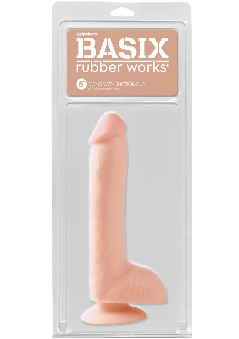 Basix Rubber Works Dong with Suction Cup - Vanilla - 8in