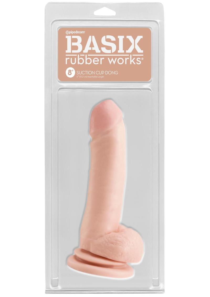 Basix Rubber Works Suction Cup Dong - Vanilla - 8in