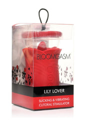 Bloomgasm Lily Lover Sucking and Vibrating Rechargeable Silicone Clitoral Stimulator - Red