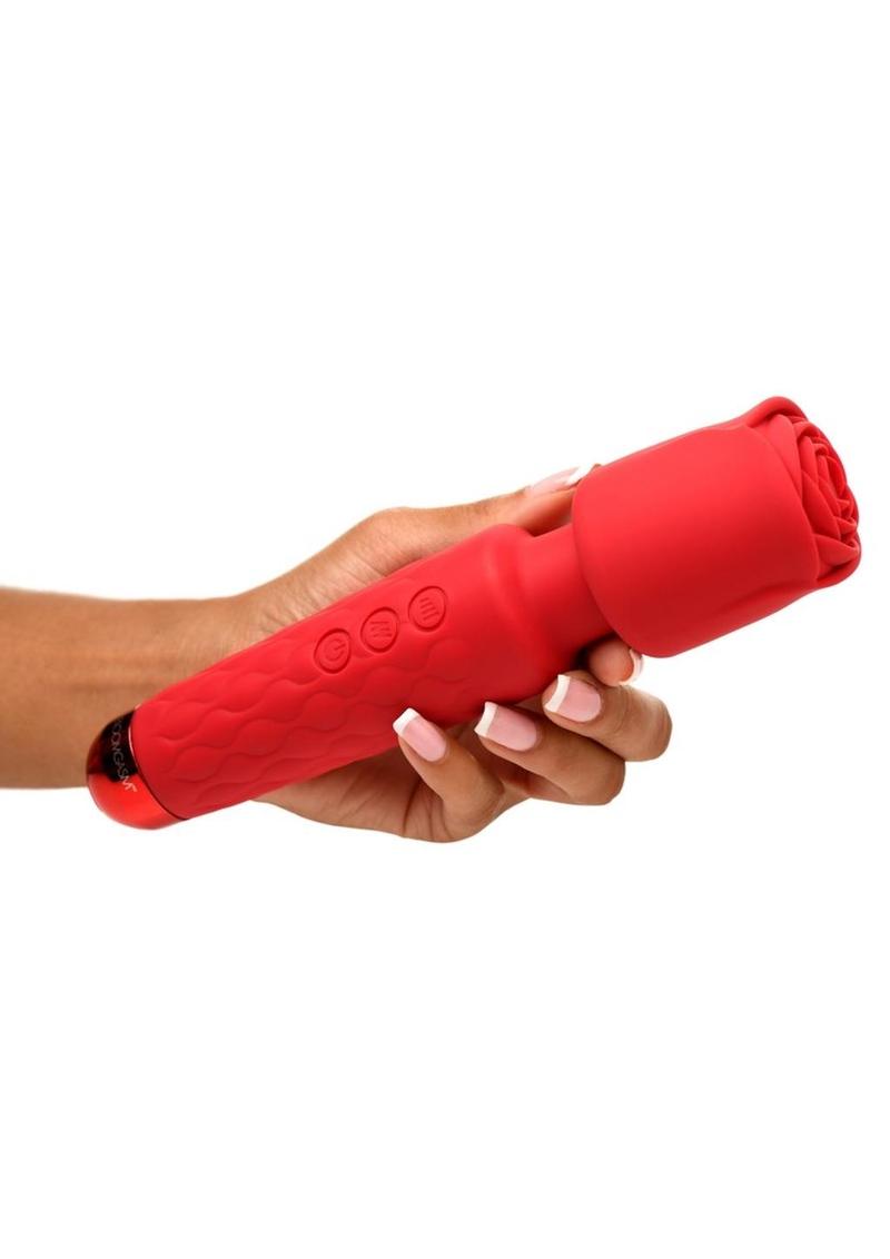 Bloomgasm Pleasure Rose 10x Rechargeable Silicone Wand with Rose Attachment