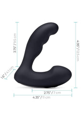 Blue Line Prober Silicone Rechargeable Dual Vibrating Remote Controlled Prostate Stimulator