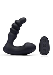 Blue Line Prodder Silicone Rechargeable Sphincter Training Remote Controlled Prostate Stimulator - Black