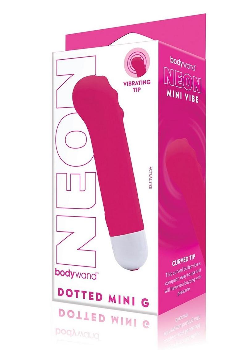 Bodywand Dotted Mini G Rechargeable Silicone Vibrator - Neon Pink/Pink