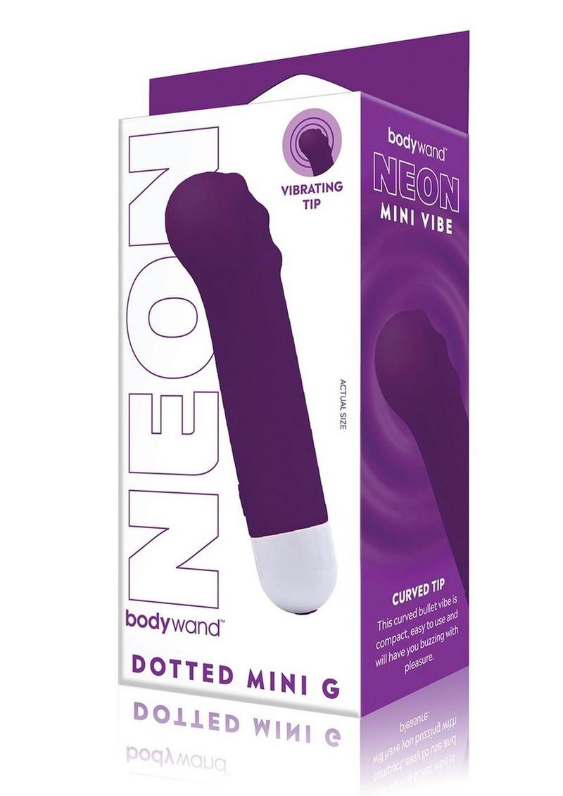 Bodywand Dotted Mini G Rechargeable Silicone Vibrator - Neon Purple/Purple