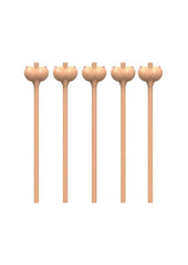 Boobylicious Boobie Party Straws - Flesh/Tan - 6 Per Pack