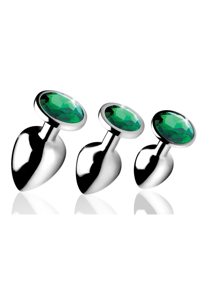 Booty Sparks Emerald Gem Anal Plug - Green - Set