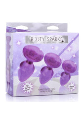 Booty Sparks Glitter Gem Anal Plug - Purple - Large/Medium/Small - 3pc/Set