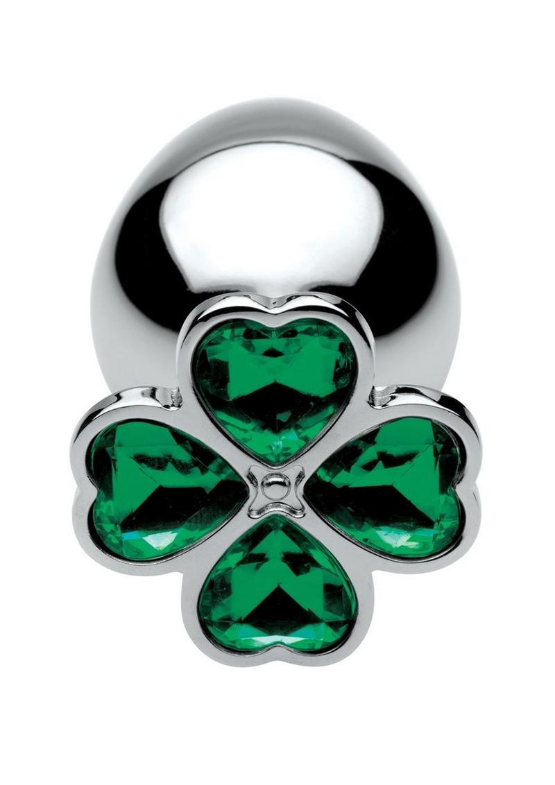 jeweled anal plug with clover gem design