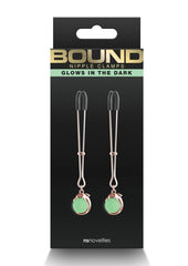 Bound Nipple Clamps G1 Iron - Glow In The Dark/Metal/Rose Gold