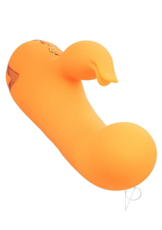 California Dreaming Montecito Muse Rechargeable Silicone Dual Vibrator - Orange