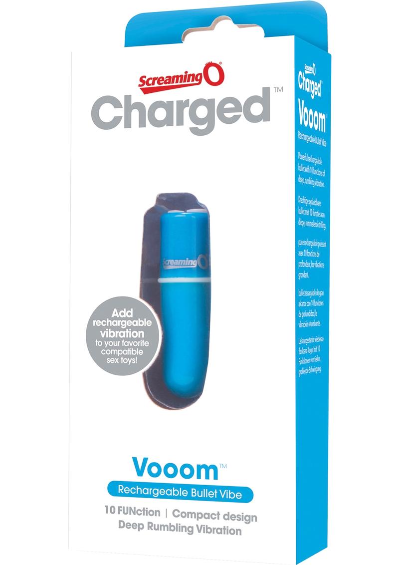 Charged Vooom Rechargeable Waterproof Bullet Vibrator - Blue