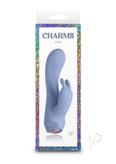 Charms Ivy Rechargeable Silicone Rabbit Vibrator - Blue