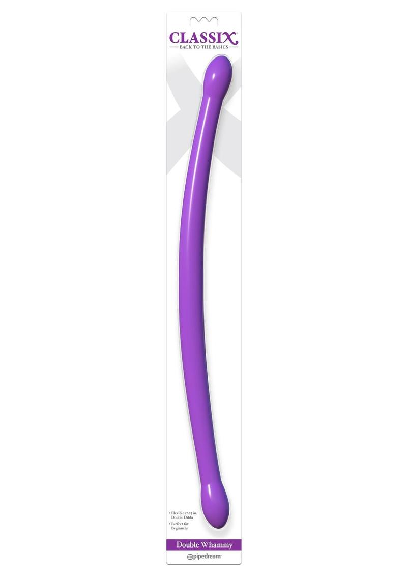 Classix Double Whammy Double Dildo - Purple - 17.25in