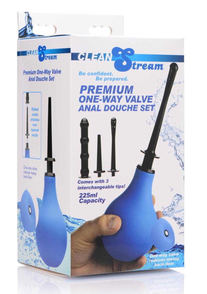 Cleanstream Premium One-Way Valve Anal Douche - Blue - Set