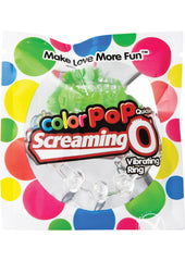 Color Pop Quickie Screaming O Vibrating Ring Silicone Cock Ring - Green