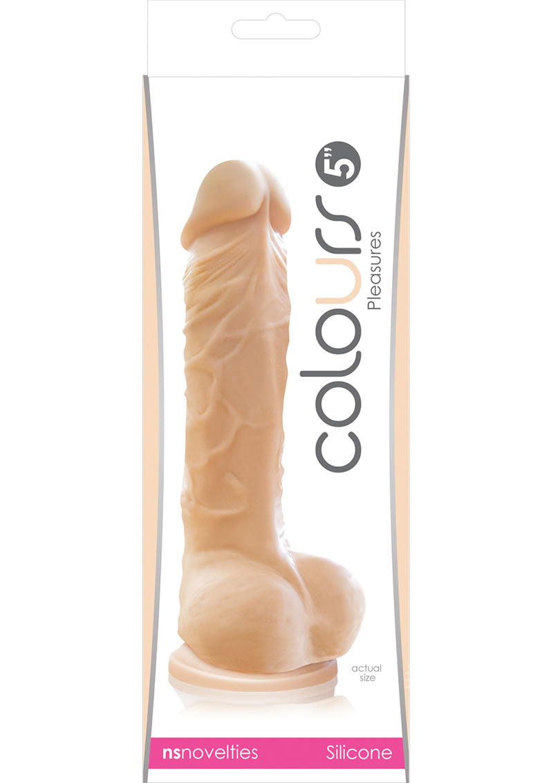 Colours Pleasures Silicone Dildo - Vanilla/White - 5in