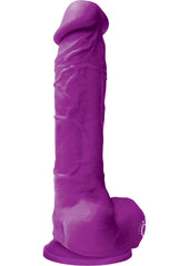 Colours Pleasures Silicone Dildo - Purple - 8in