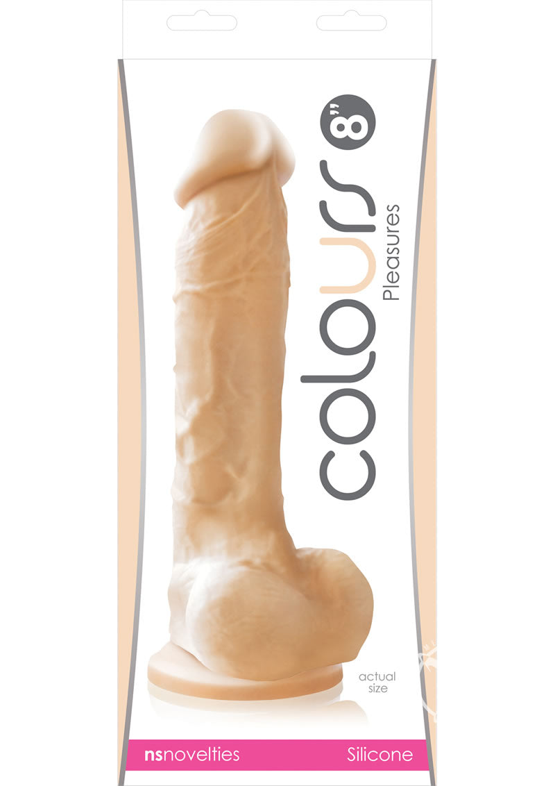 Colours Pleasures Silicone Dildo - Vanilla - 8in