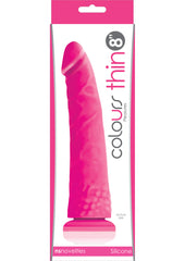 Colours Pleasures Silicone Thin Dildo - Pink - 8in