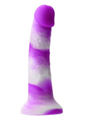 Colours Pleasures Yum Yum Silicone Dildo - Purple/White - 6in