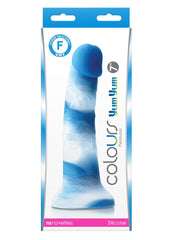 Colours Pleasures Yum Yum Silicone Dildo - Blue/White - 7in