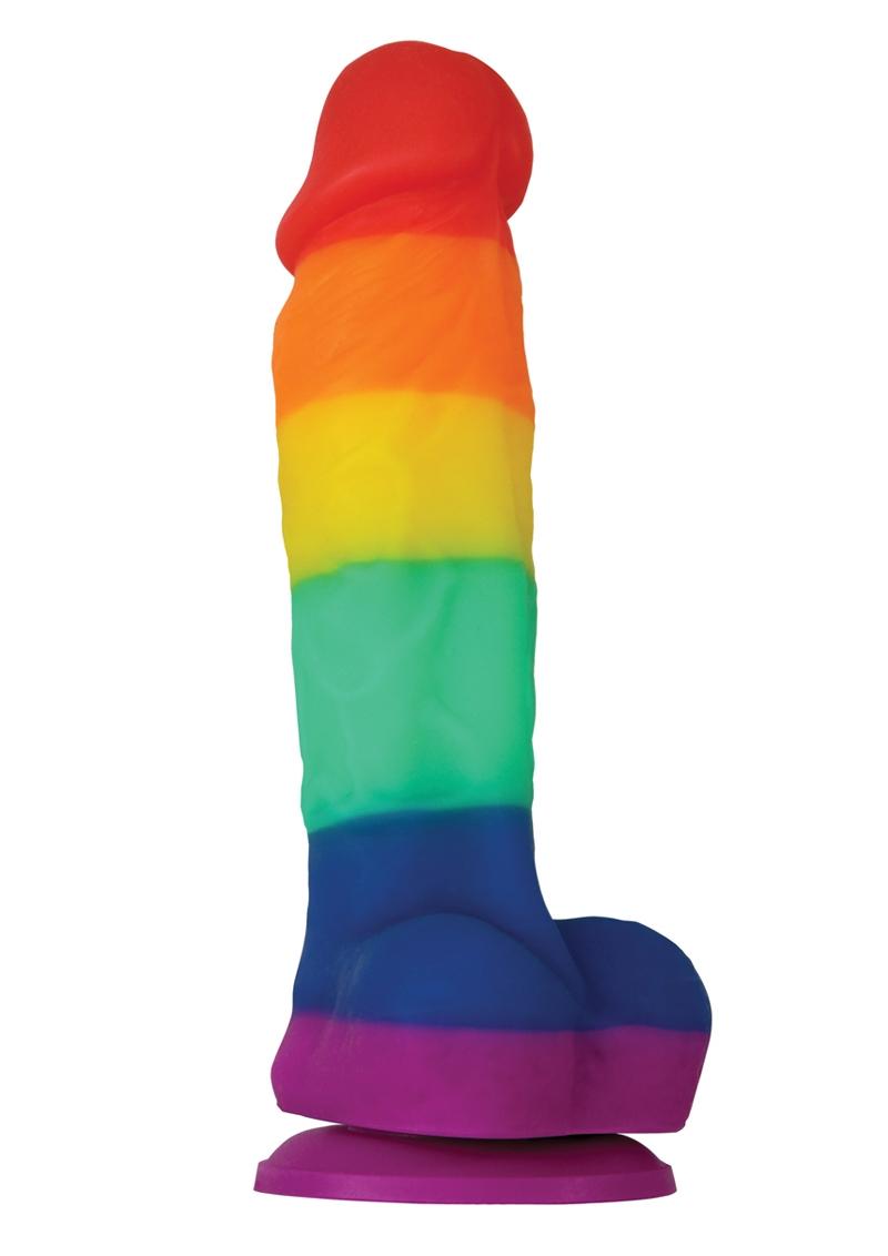 Colours Pride Edition Silicone Dildo - Multicolor/Rainbow - 5in