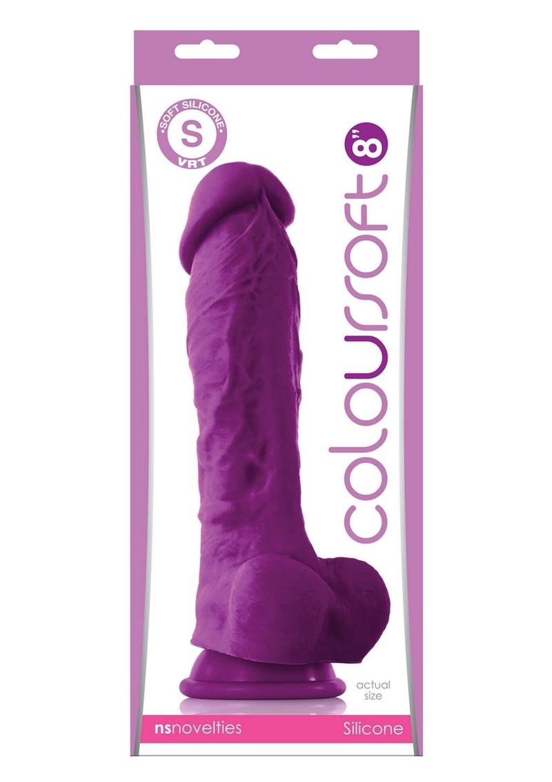 Coloursoft Silicone Dildo - Purple - 8in