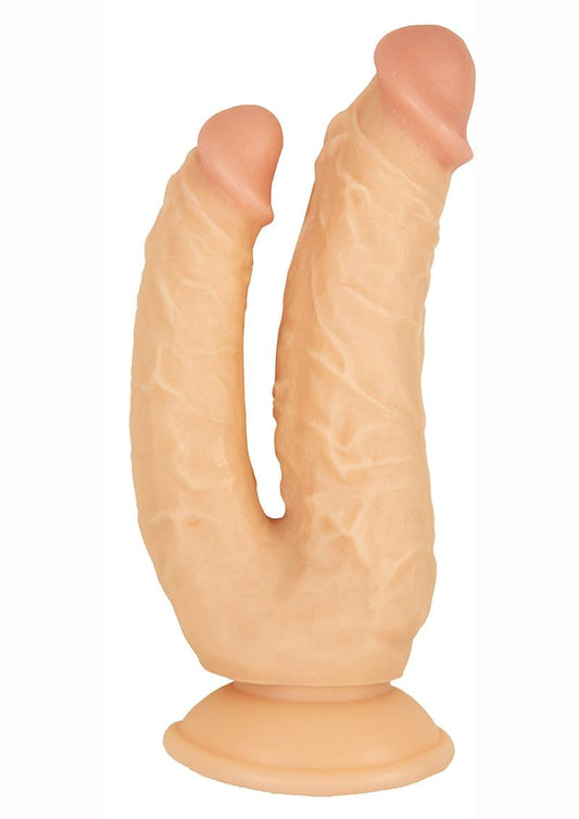 Commander Dongs Double Duty Bendable Dildo - Flesh/Vanilla - 6in