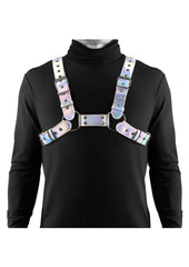 Cosmo Harness Rogue Chest Harness - Multicolor/Rainbow - Large/XLarge