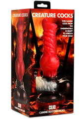 Creature Cocks Cujo Canine Silicone Dildo - Black/Red - Large