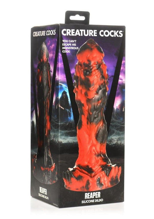 Creature Cocks Reaper Silicone Dildo - Black/Red