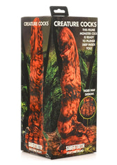 Creature Cocks Sabretooth Silicone Dildo - Black/Orange