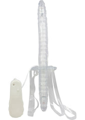 Double Fuk Vibrating Dildo Strap-On - Clear