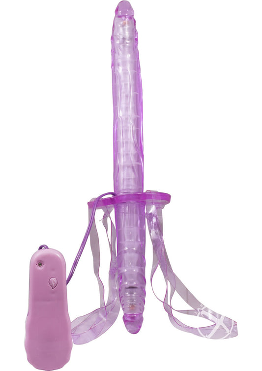 Double Fuk Vibrating Dildo Strap-On - Purple