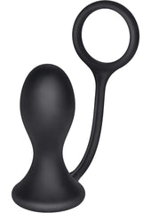 Dr. Joel Kaplan Prostate Silicone Probe Butt Plug with Cock Ring - Black