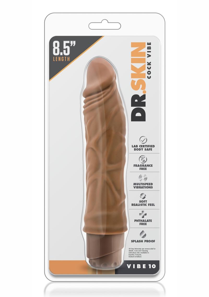 Dr. Skin Cock Vibe 10 Vibrating Dildo - Caramel - 8.5in