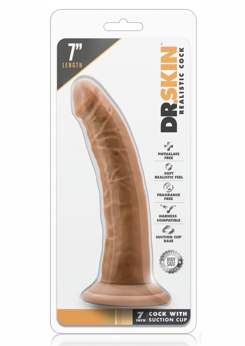 Dr. Skin Dildo with Suction Cup - Caramel - 7in