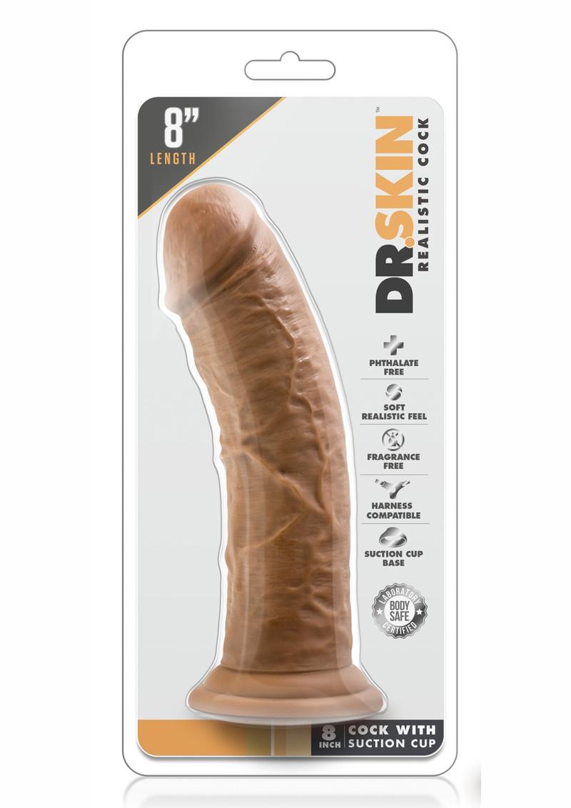 Dr. Skin Dildo with Suction Cup - Caramel - 8in