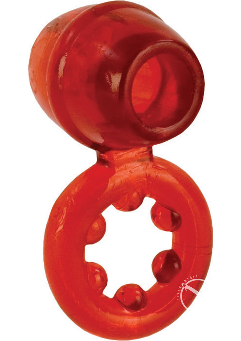 Dual Support Magnum Ring Cock Ring - Red