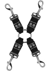 Edge Leather 4 Point Hog Tie - Black/Metal