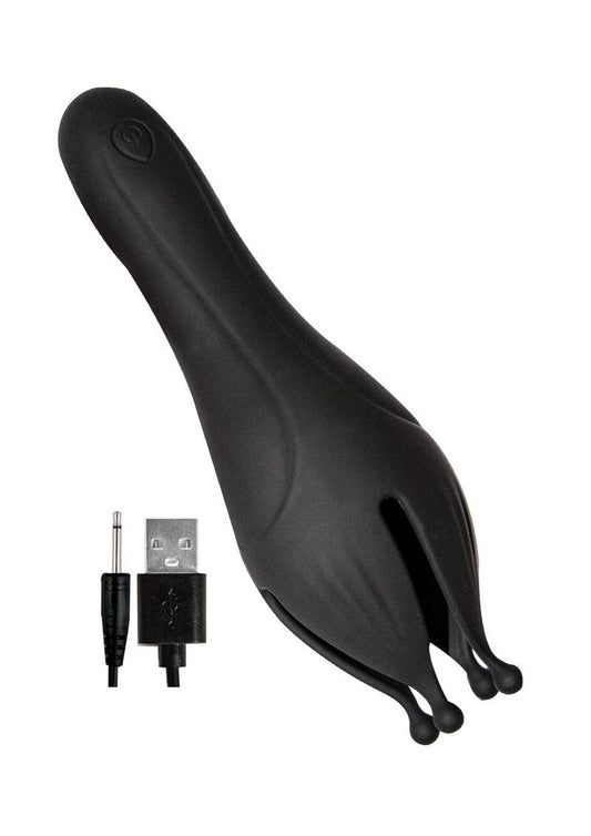 Enhancer Blow Job Teaser Rechargeable Silicone Masturbator - Black