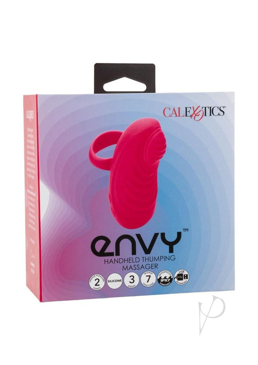 Envy Handheld Thumping Rechargeable Silicone Massager - Pink