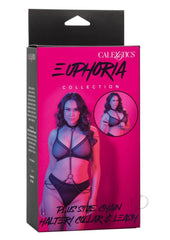 Euphoria Collection Chain Halter/Collar and Leash - Black - Plus Size
