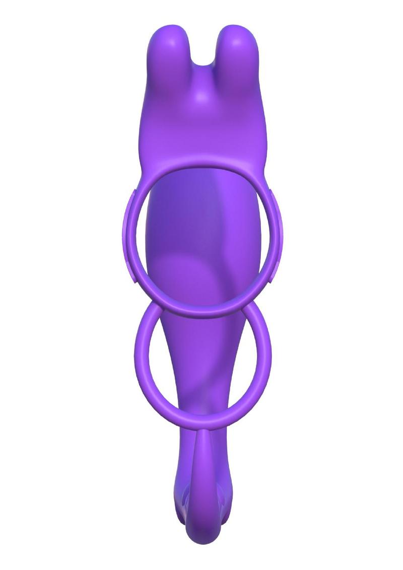 Fantasy C-Ringz Ass-Gasm Silicone Vibrating Rabbit and Cock Ring - Purple