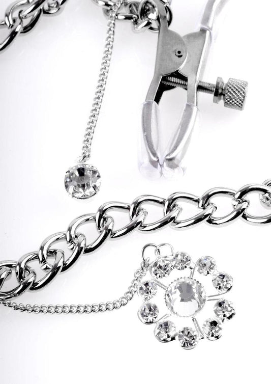 Fetish Fantasy Series Crystal Nipple Clamps - Silver