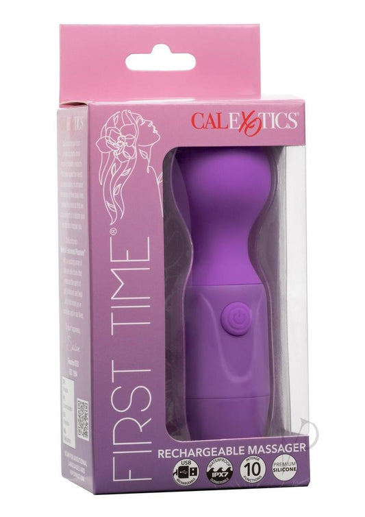 First Time Rechargeable Silicone Massager - Purple