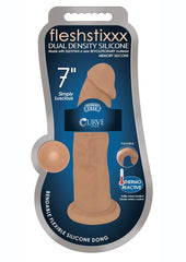 Fleshstixxx Dual Density Silicone Bendable Dong - Caramel - 7in