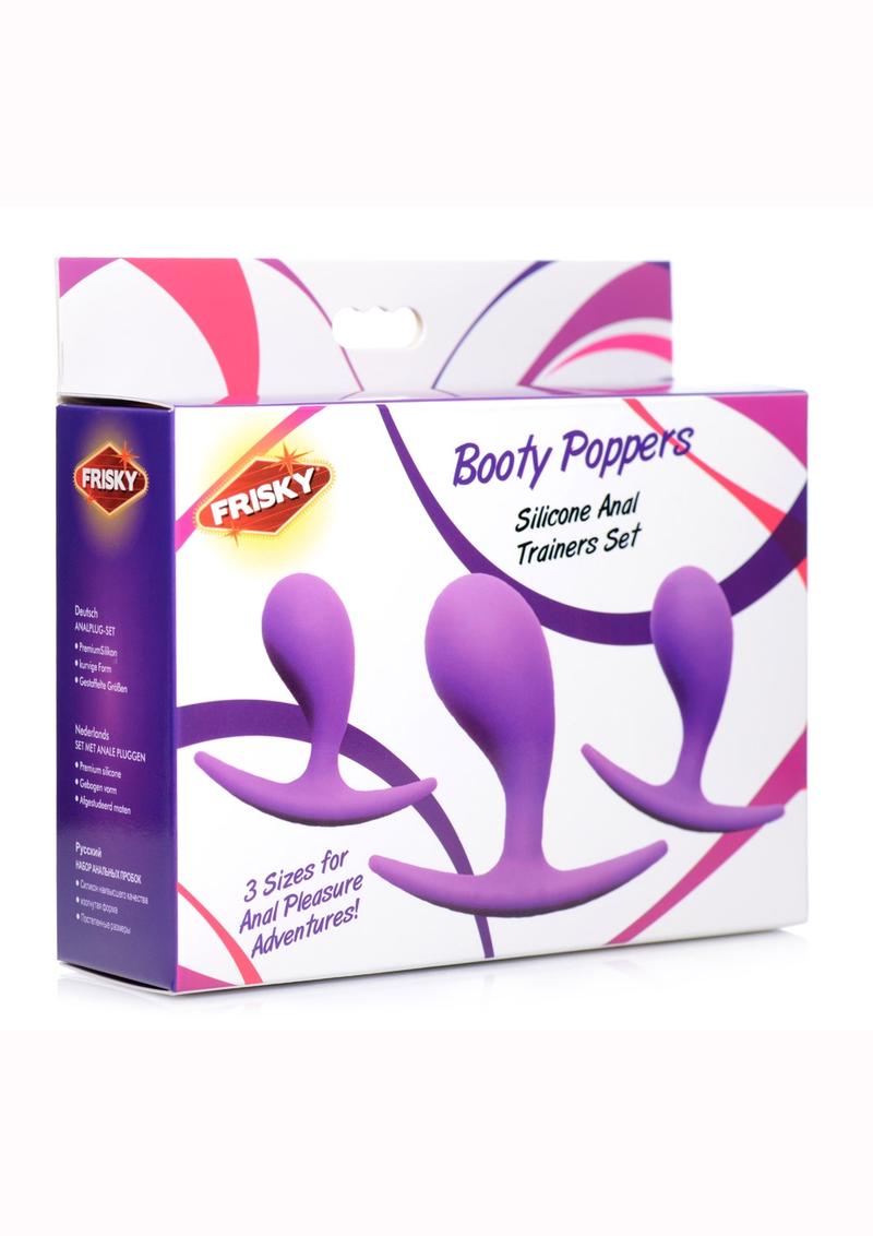 Frisky Booty Poppers Silicone Anal Trainer Kit - Purple - 3 Piece