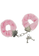 Frisky Caught In Candy Pink Furry Cuffs - Metal/Pink
